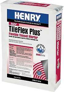 Henry 527 TileFlex Plus Series 12262 Thin-Set Mortar, Gray, Fine Solid Powder, 25 lb, Bag