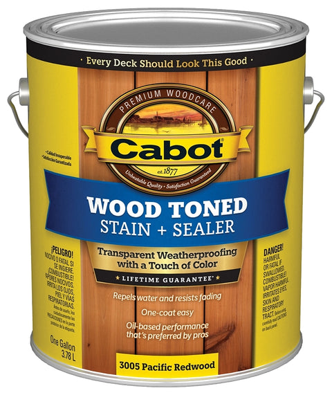 Cabot 3000 Series 140.0003005.007 Deck and Siding Stain, Pacific Redwood, 1 gal, Pack of 4
