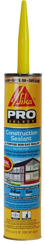 Sika SIKAFLEX PRO SELECT Series 515311 Construction Sealant, Capitol Tan, 10.1 oz Cartridge, Pack of 12