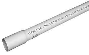 Charlotte Pipe PVC 20007B 0600 Pipe, 3/4 in, 20 ft L, SCH 21 Schedule, PVC