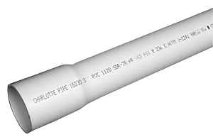 Charlotte Pipe PVC 16012B 0600 Pipe, 1-1/4 in, 20 ft L, SDR 26 Schedule, PVC