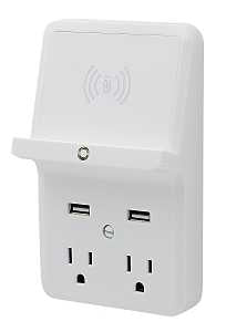 PowerZone ORPBUWC01 Outlet Tap, 2.5 A, 2-USB Port, 2-Outlet, White