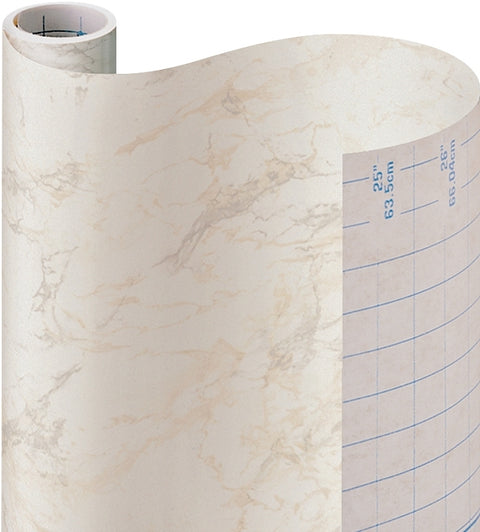 Con-Tact 09F-C9823-12 Contact Paper, 9 ft L, 18 in W, Marble Pattern, Paper, Beige Marble