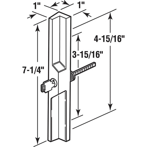 Prime-Line C 1041 Door Pull, 1 in W, Aluminum, Painted