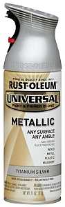 Rust-Oleum 245220 Metallic Spray Paint, Metallic, Titanium Silver, 11 oz, Can