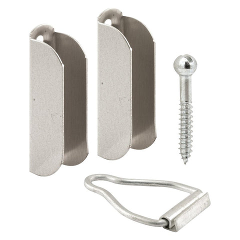 Prime-Line PL 8101 Top Hanger and Bottom Latch, Aluminum, Mill, For: 7/16 in Screen Frames