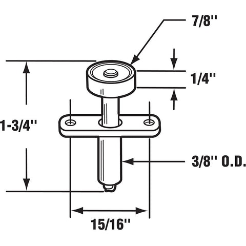 Prime-Line N 6614 Roller Guide, Steel, White