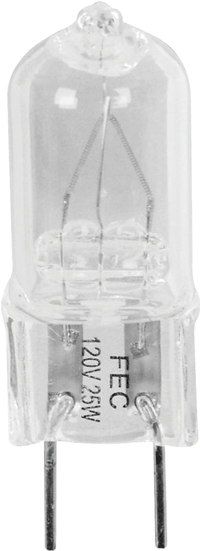 Feit Electric BPQ25/G8/CAN Halogen Bulb, 1.8 in L Dimensions, 25 W, G8 Lamp Base, JCD T4 Lamp, 3000 K Color Temp, Pack of 6