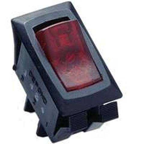 Gardner Bender GSW Series GSW-42 Rocker Switch, 8/16 A, 125/250 V, SPST, 0.55 x 1.12 in Panel Cutout, Black