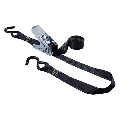 Keeper 89511 Tie-Down, 1 in W, 10 ft L, Polyester, Black, 400 lb Working Load, S-Hook End, Pack of 12