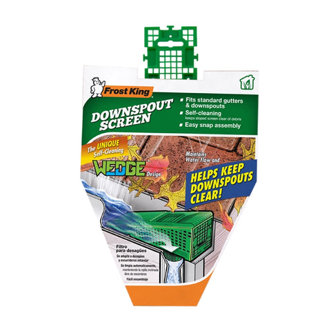 Frost King W103/12 Wedge Downspout Screen, Plastic, Green, Snap-In Mounting