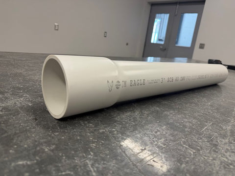 JM Eagle PVC 04030B 0600 Pipe, 3 in, 20 ft L, SCH 40 Schedule, PVC