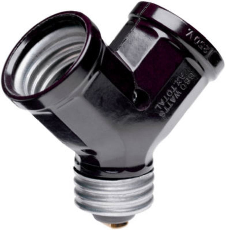 Legrand 128 Single to Twin Lamp Holder Adapter, 660 W, Brown – Shell ...