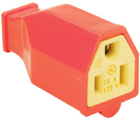 Pass & Seymour SA993OCC10 Electrical Connector, Straight Blade, 2-Pole, 15 A, 125 V, NEMA: NEMA 5-15R, Orange