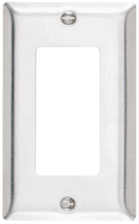 Legrand SS26CC25 Wallplate, Decorative, 4-1/2 in L, 2-3/4 in W, 1-Gang, Stainless Steel, Silver, Brushed