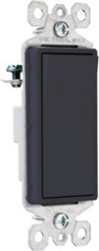 Legrand radiant Series TM870BKCC10 Paddle Switch, 15 A, 120/277 VAC, Push Wire, Side Wire Terminal, Black
