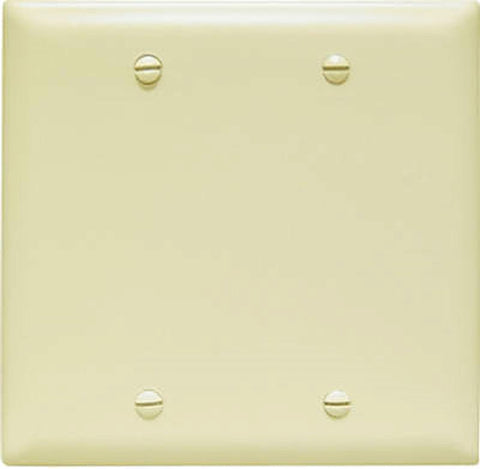 Legrand TP23ICC12 Blank Wallplate, 0.07 in Thick, 2 -Gang, Nylon, Ivory, Box Mounting