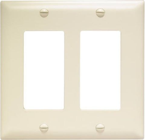Legrand TradeMaster TP TP262LACC30 Wallplate, 4.6875 in L, 4-3/4 in W, 2 -Gang, Nylon, Light Almond