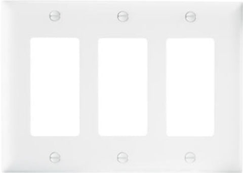 Legrand TradeMaster TP TP263WCC12 Wallplate, 4.7 in L, 3 -Gang, Nylon, White