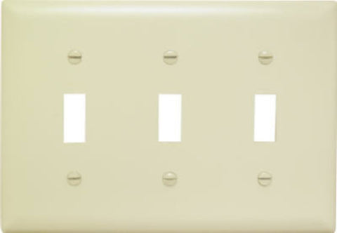 Legrand TradeMaster TP TP3-I Wallplate, 4-11/16 in L, 6.563 in W, 3 -Gang, Nylon, Ivory
