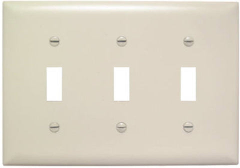 Legrand TradeMaster TP TP3LACC12 Wallplate, 4.6875 in L, 6.563 in W, 3 -Gang, Plastic, Light Almond