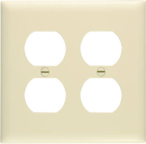 Legrand TradeMaster TP82ICC30 Wallplate, 4-11/16 in L, 4-3/4 in W, Standard, 2 -Gang, Nylon, Ivory, Matte