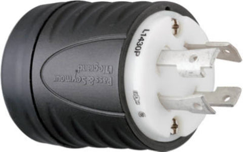 Legrand L1430PCCV3 Locking Connector, 30 A, 125/250 V, NEMA: NEMA L14-30C, Black