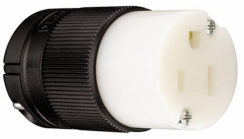 Legrand PS515CCLBCCV4 Connector, 15 A, 125 V Straight Blade, Nylon, Black/White