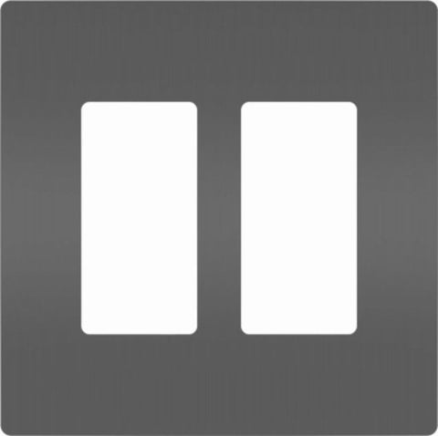 Pass & Seymour radiant Series RWP262BK Wallplate, 4-1/2 in L, 4.96 in W, 2-Gang, Polycarbonate, Black, Satin