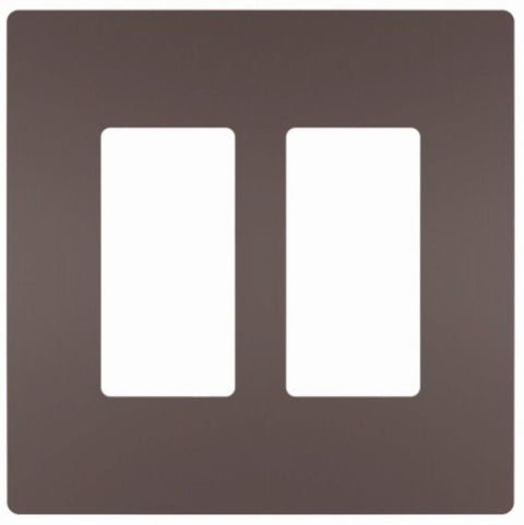 Legrand radiant RWP262DBCC6 Wallplate, 4.94 in L, 4.96 in W, 2 -Gang, Polycarbonate, Dark Bronze