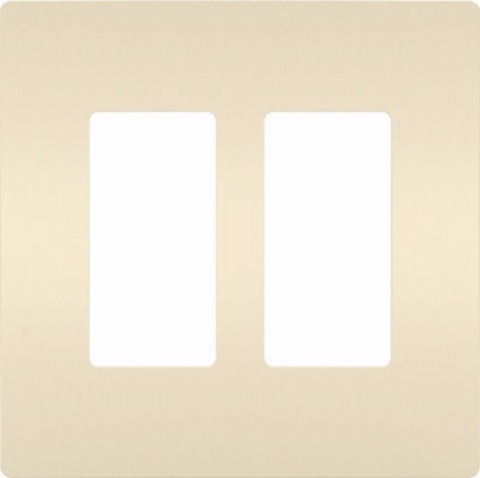 Pass & Seymour radiant Series RWP262LACC6 Wallplate, 4-1/2 in L, 4.96 in W, 2-Gang, Polycarbonate, Light Almond, Satin