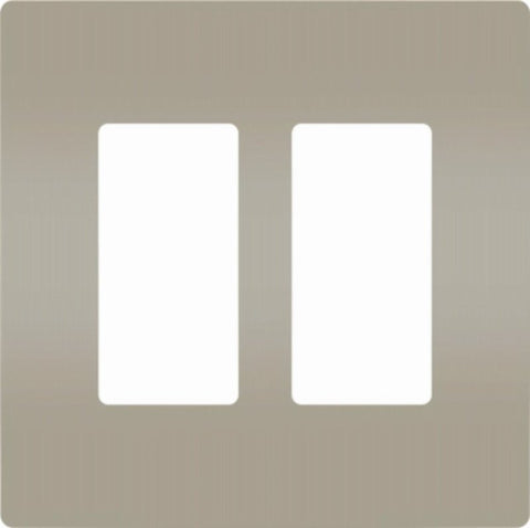 Pass & Seymour radiant Series RWP262NICC6 Wallplate, 4-1/2 in L, 4.96 in W, 2-Gang, Polycarbonate, Nickel, Metallic