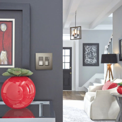 Pass & Seymour radiant Series RWP262NICC6 Wallplate, 4-1/2 in L, 4.96 in W, 2-Gang, Polycarbonate, Nickel, Metallic