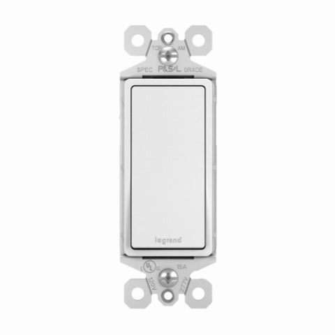 Pass & Seymour radiant TM870WAMCC4 Decorator Paddle Switch, 15 A, 120/277 V, SPST, Thermoplastic Housing Material, White
