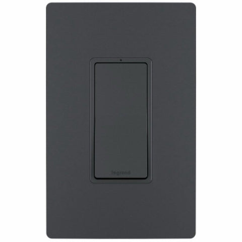 Pass & Seymour radiant TM873GCC10 Paddle Switch, 15 A, 120/277 V, Back Wire, Push Wire, Side Wire Terminal, Graphite