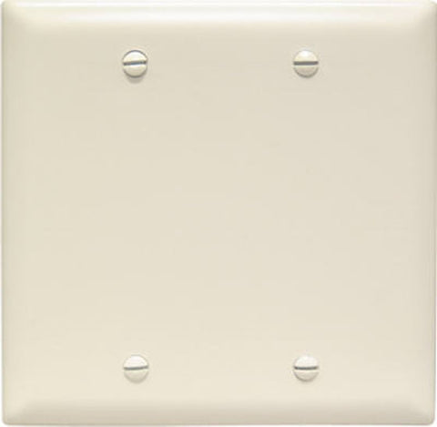 Legrand TP23LACC12 Blank Wallplate, 4.68 in L, 4-3/4 in W, 0.07 in Thick, 2 -Gang, Nylon, Light Almond