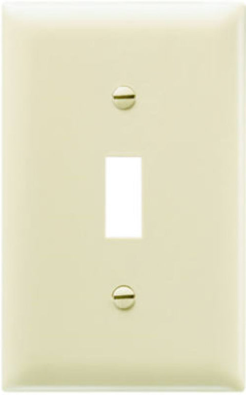 Pass & Seymour TP1ICC100 Switch Wallplate, 4.69 in L, 2.94 in W, 1-Gang, Nylon, Ivory