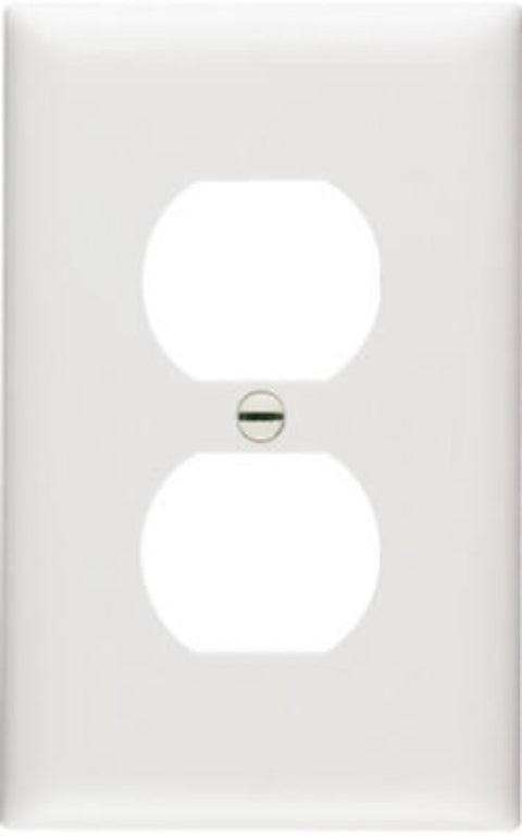 Pass & Seymour TradeMaster TP Series TP8WCC100 Receptacle Wallplate, 4.687 in L, 2.937 in W, Standard, White Color