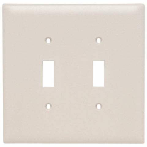 Legrand TradeMaster TPJ2LACC10 Wallplate, 4.87 in L, 4.93 in W, 2 -Gang, Nylon, Light Almond