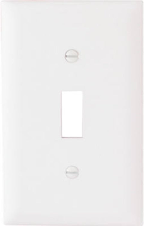 Legrand TradeMaster TP TP1WCP10 Switch Wallplate, 4.68 in L, 2.93 in W, 1 -Gang, Nylon, White, Smooth