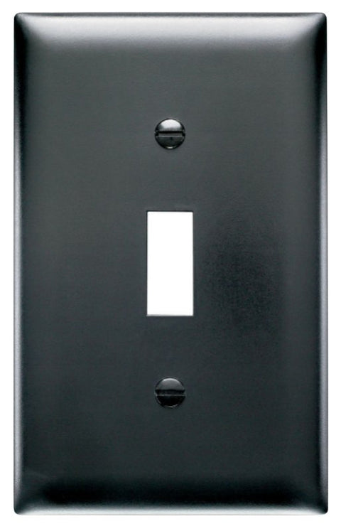 Pass & Seymour TradeMaster TP TP1BKCC15 Wallplate, 4.6875 in L, 2.937 in W, 1 -Gang, Nylon, Black