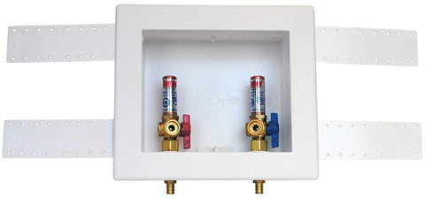 Oatey 38542 Washing Machine Outlet Box, 1/4 in, 7-1/2 in H, Polystyrene, 3-5/8 in L, 8-3/4 in W