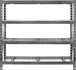 Gladiator GARS774XEG Rack Shelf, 8000 lb, 4-Shelf, 77 in OAW, 24 in OAD, 72 in OAH, Hammered Granite