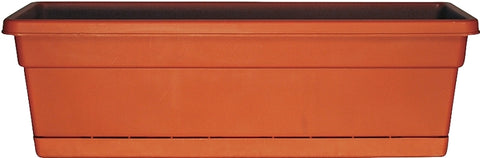Southern Patio WB2412TC Window Box Planter, 7.22 in H, 23-3/4 in W, 8 in D, Plastic, Terracotta