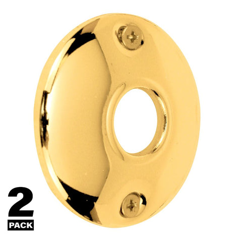 Defender Security E 2282 Door Knob Rosette, Steel, Brass, For: Old Style Passage Locks