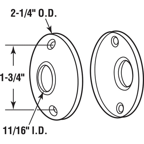 Defender Security E 2282 Door Knob Rosette, Steel, Brass, For: Old Style Passage Locks