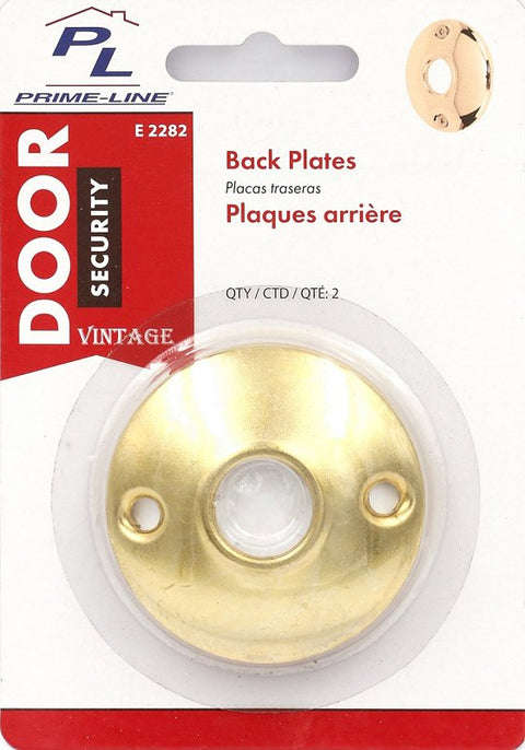 Defender Security E 2282 Door Knob Rosette, Steel, Brass, For: Old Style Passage Locks