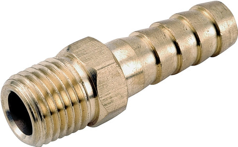 Anderson Metals 129 Series 757001-0408 Hose Adapter, 1/4 in, Barb, 1/2 in, MPT, Brass, Pack of 5