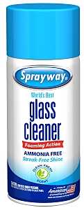 Sprayway SW195R Glass Cleaner, 6 oz, Aerosol, Butyl, Colorless/Pale Yellow, Pack of 12