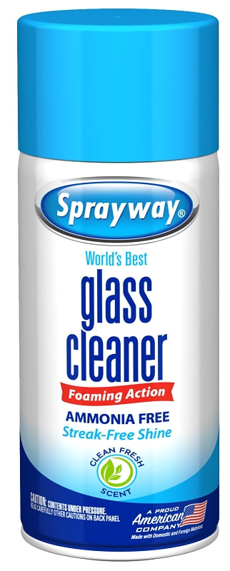 Sprayway SW195R Glass Cleaner, 6 oz, Aerosol, Butyl, Colorless/Pale Yellow, Pack of 12